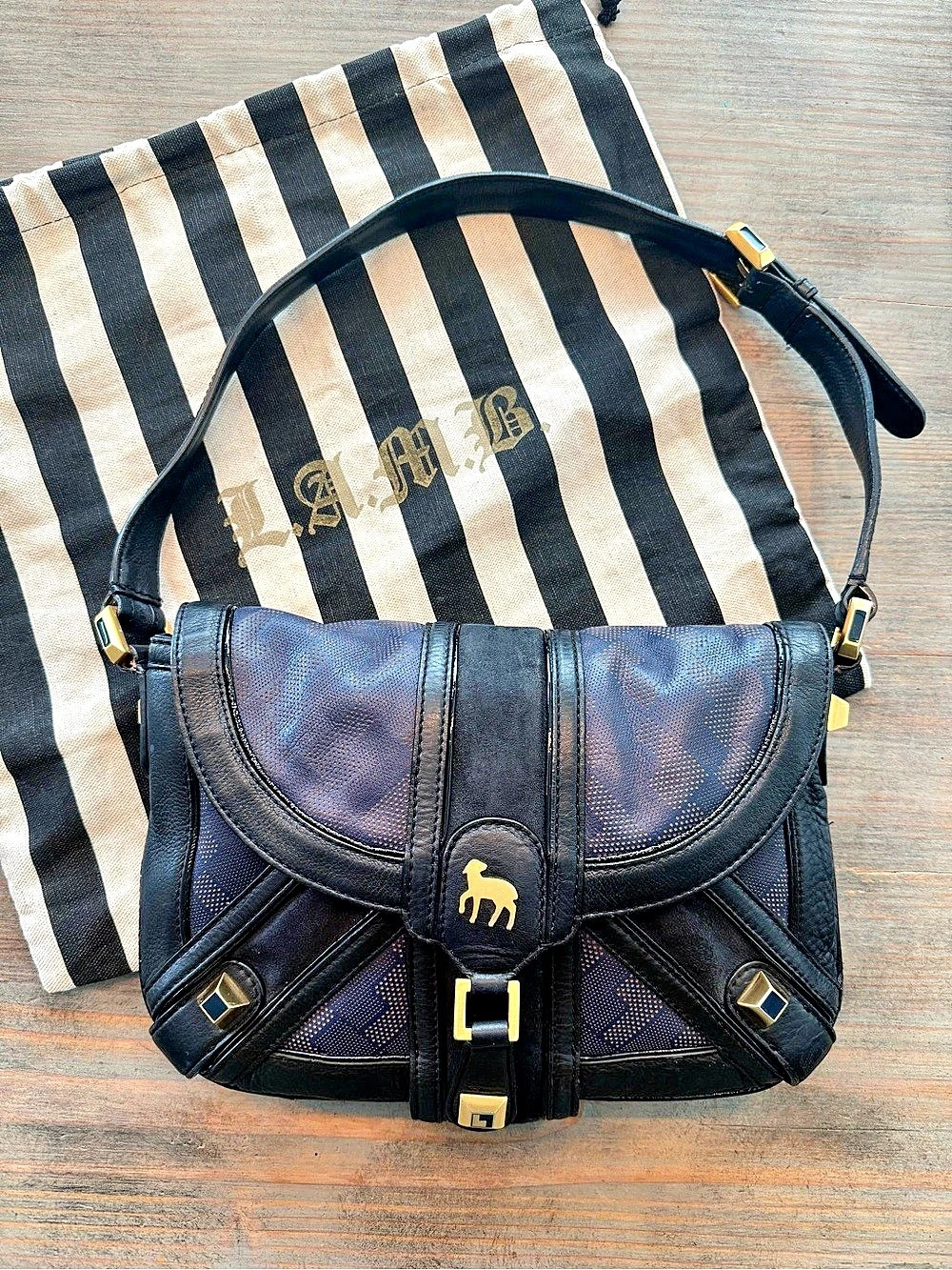 L.A.M.B. Vintage  Shoulder Bag in Dark Navy